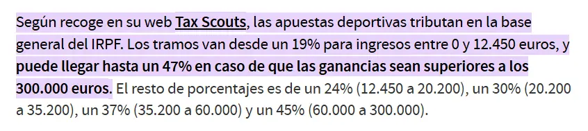 Tributación de las ganancias de juegos de azar en España